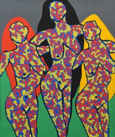 Three Graces Peinture intitulée "Three Graces" par Małgorzata Wartołowicz (Margot Sophie), Œuvre d'art originale, Acrylique