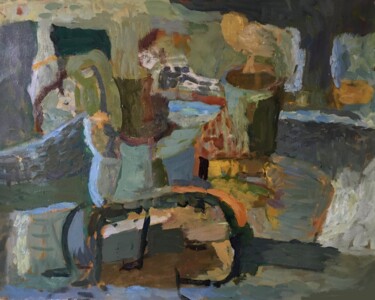 Peinture intitulée "Le réveil" par Olga Richir, Œuvre d'art originale, Huile