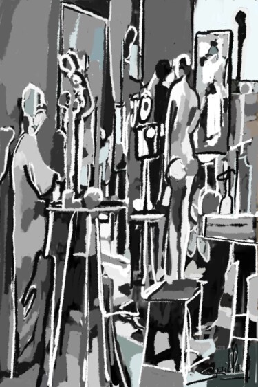 绘画 标题为“L’atelier imaginaire” 由Cédric Gaillard, 原创艺术品, 油