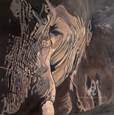 绘画 标题为“Tête d’éléphant” 由Marie-Ange Fileni, 原创艺术品, 油