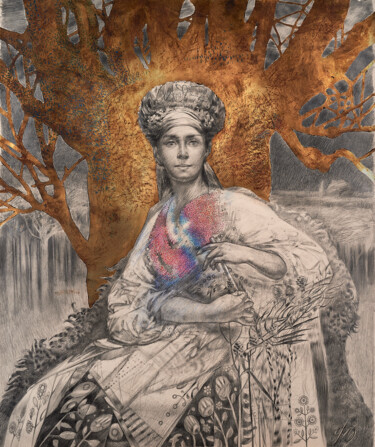 绘画 标题为“Olga” 由Aleksandra Fedoruk, 原创艺术品, 石墨