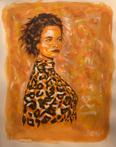 Tekening getiteld "MJ" door Ronny Simon, Origineel Kunstwerk, Acryl