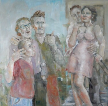 Peinture intitulée "Verboten" par Angela Bruma, Œuvre d'art originale, Huile Monté sur Châssis en bois