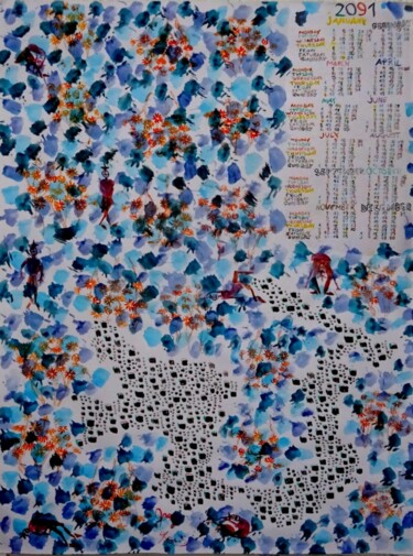 Peinture intitulée "2091 Jacobée Herbe…" par Grégoire Koutsandréou, Œuvre d'art originale, Acrylique