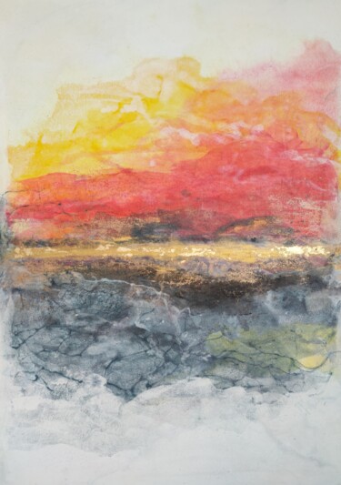 There, beyond the horizon 1 Malerei mit dem Titel "There, beyond the h…" von Marina Okulova, Original-Kunstwerk, Acryl Auf Karton montiert
