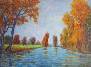 Mare aux couleurs d'automne Painting titled "Mare aux couleurs d…" by Joel Jeanniot, Original Artwork, Oil