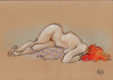 Tekening getiteld "A455 Zoé" door Etienne Bonnet, Origineel Kunstwerk, Pastel