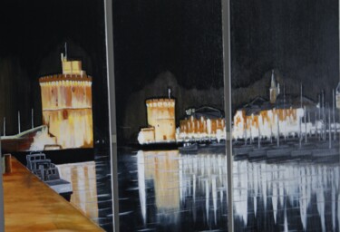 Malerei mit dem Titel "La Rochelle" von Christian Lopez (Chrislo), Original-Kunstwerk, Öl Auf Keilrahmen aus Holz montiert