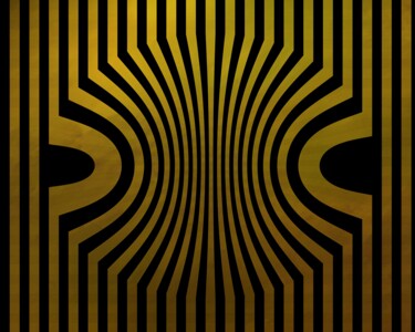 Arts numériques intitulée "Snob design gold 1" par Gaudi .C, Œuvre d'art originale, Travail numérique 2D