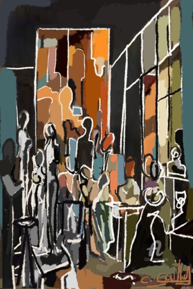 Schilderij getiteld "Les âmes du peintre…" door Cédric Gaillard, Origineel Kunstwerk, Olie