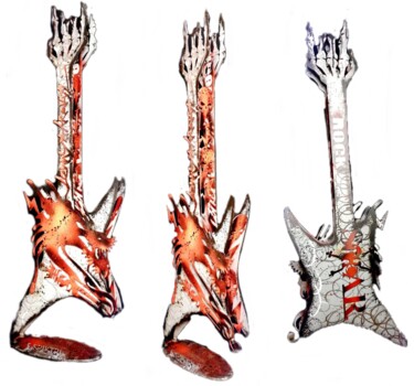 雕塑 标题为“SCULPTURE GUITARE L…” 由F. Spi-K-Tri, 原创艺术品, 不锈钢