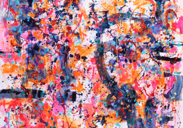 绘画 标题为“Colors of happiness” 由Marta Zawadzka, 原创艺术品, 丙烯 安装在木质担架架上