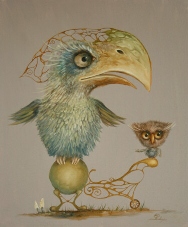 Schilderij getiteld "Expectation" door Ed Schaap, Origineel Kunstwerk, Olie
