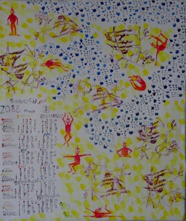 「2088 -B Acacia aula…」というタイトルの絵画 Grégoire Koutsandréouによって, オリジナルのアートワーク, アクリル ウッドストレッチャーフレームにマウント