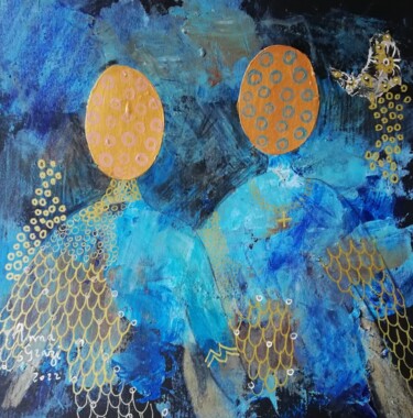 Painting titled "Le forgeron et sa f…" by Anna Grazi, Original Artwork, Acrylic