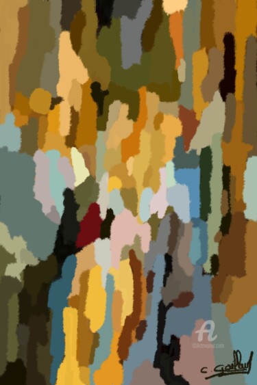 Schilderij getiteld "URBAN 2." door Cédric Gaillard, Origineel Kunstwerk, Olie