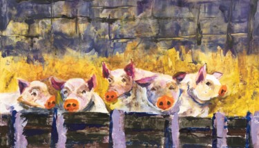 绘画 标题为“Feedtime Looming” 由Susan Monk, 原创艺术品, 丙烯