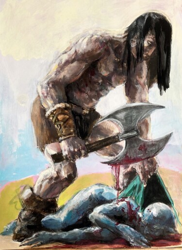 绘画 标题为“Barbarian” 由Gilles Glaçon, 原创艺术品, 丙烯