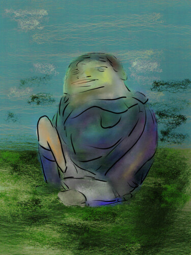 Printmaking titled "il calciatore" by Matteo Gilardi, Original Artwork, Digital Print