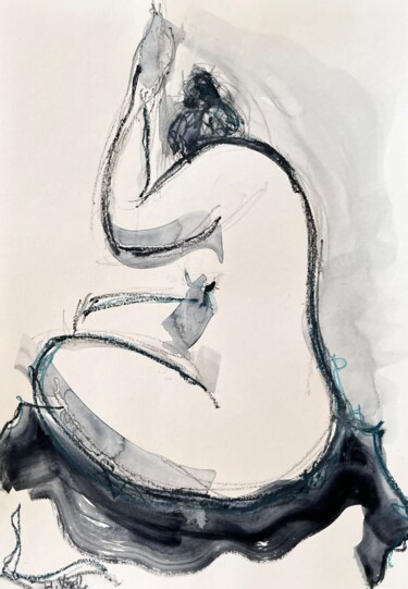 Clarinha au bâton 图画 标题为“Clarinha au bâton” 由Helene Vogel, 原创艺术品, 木炭
