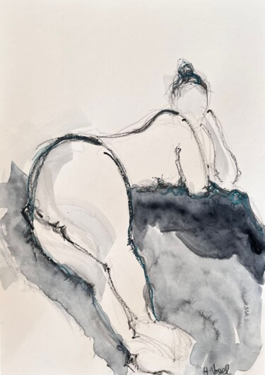 Clarinha extension couchée 图画 标题为“Clarinha extension…” 由Helene Vogel, 原创艺术品, 木炭