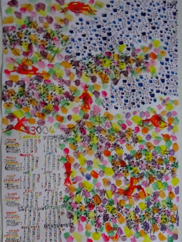 Painting titled "3004 Sauge des prés" by Grégoire Koutsandréou, Original Artwork, Acrylic