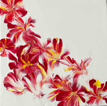 Ζωγραφική με τίτλο "Blossom" από Olly Majdandzic, Αυθεντικά έργα τέχνης, Ακρυλικό Τοποθετήθηκε στο Ξύλινο φορείο σκελετό