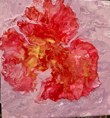 Ζωγραφική με τίτλο "Gold blossom" από Olly Majdandzic, Αυθεντικά έργα τέχνης, Ακρυλικό Τοποθετήθηκε στο Ξύλινο φορείο σκελετό