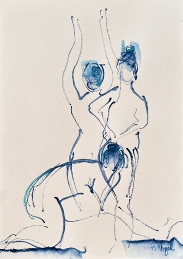 Marilou dans 3 positions 图画 标题为“Marilou dans 3 posi…” 由Helene Vogel, 原创艺术品, 木炭