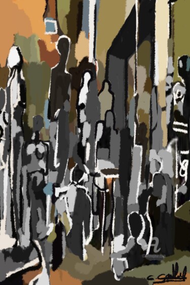 Schilderij getiteld "Obsessions 3." door Cédric Gaillard, Origineel Kunstwerk, Olie