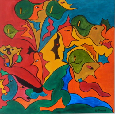 Peinture intitulée "regards et les Arome" par Guillaume Monnet, Œuvre d'art originale, Acrylique