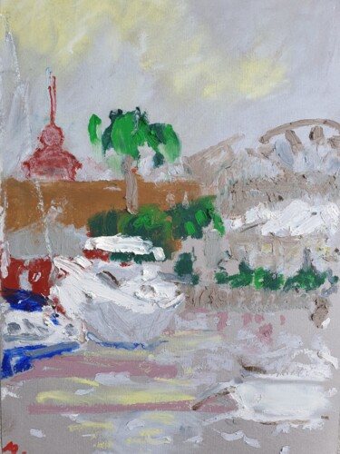 Painting titled "Light in V&A Waterf…" by Dina Aseeva, Original Artwork, Oil