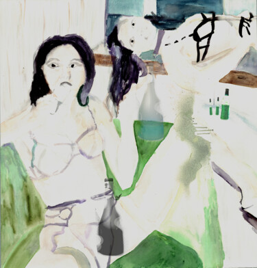 Models Bottles 绘画 标题为“Models Bottles” 由Tinge, 原创艺术品, 水彩
