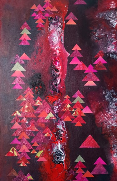 拼贴 标题为“Triangles in deep c…” 由Lynda Rosemarie Stevens, 原创艺术品, 拼贴