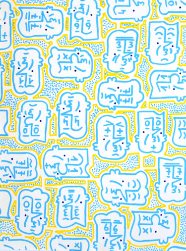 Dessin intitulée "49.3 dots" par Kazari, Œuvre d'art originale, Marqueur