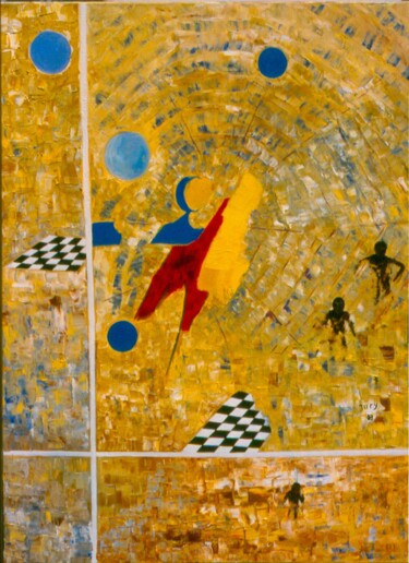 Peinture intitulée "Piégés sur le web" par Monique-Laurence Jury, Œuvre d'art originale, Huile Monté sur Châssis en bois