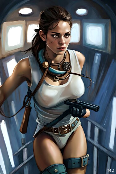 Adventuress on a mission - Young sexy woman 2/3 Grafika cyfrowa / sztuka generowana cyfrowo zatytułowany „Adventuress on a mi…” autorstwa Armajay, Oryginalna praca, Malarst…
