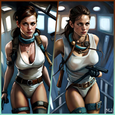Adventuress on a mission - Young sexy woman 3/3 Grafika cyfrowa / sztuka generowana cyfrowo zatytułowany „Adventuress on a mi…” autorstwa Armajay, Oryginalna praca, Malarst…