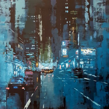 "Neon City" başlıklı Tablo Olga Mihailicenko tarafından, Orijinal sanat, Petrol