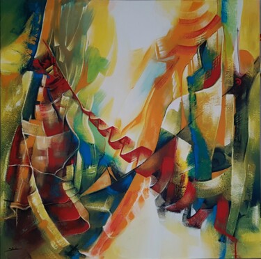 Painting titled "Fine del ballo" by Mery Blindu, Original Artwork, Acrylic