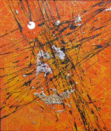 Peinture intitulée "Orange amer" par Sébastien Hauduc, Œuvre d'art originale, Acrylique Monté sur Châssis en bois
