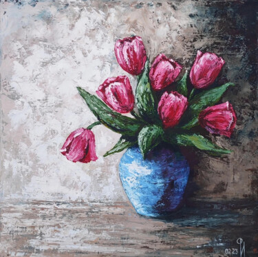 Painting titled "ТЮЛЬПАНЫ" by Irina Furaseva, Original Artwork, Oil