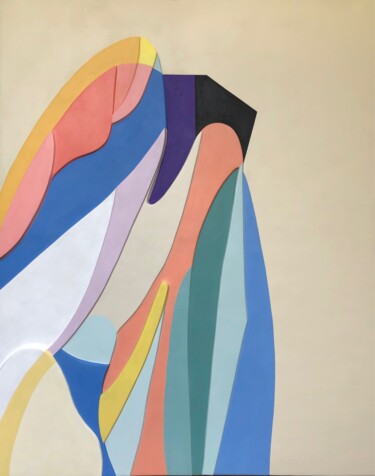 Painting titled "Sunset Miami" by Olga Zaitseva, Original Artwork, Acrylic