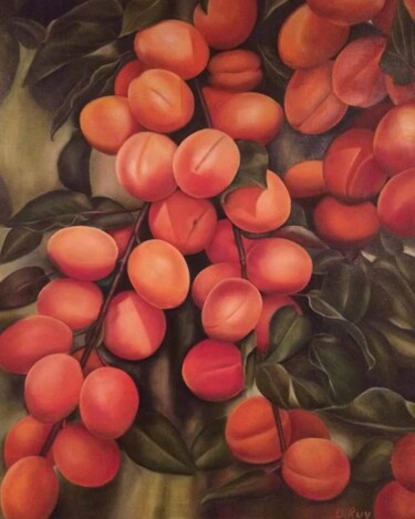 Apricots Painting titled "Apricots" by Larisa Ruy, Original Artwork, Oil
