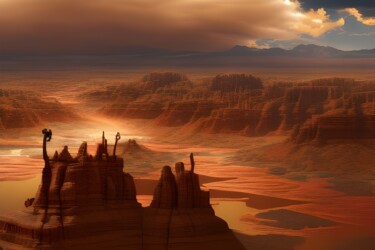 Digital Arts titled "deserto dall'alto" by Lorenzo Corti, Original Artwork, AI generated image