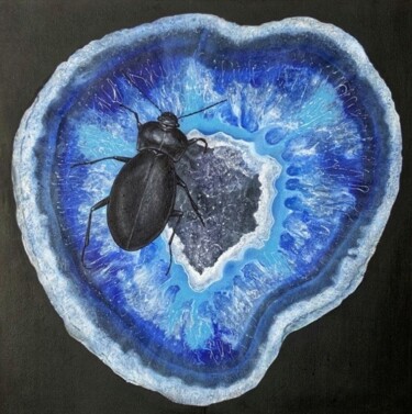 제목이 "A beetle on a geode"인 미술작품 Ekaterina Pshenichnaya로, 원작, 기름