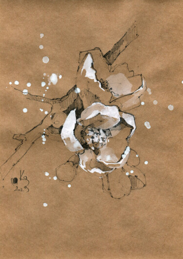 "Blossoming twig" Σχέδιο με τίτλο ""Blossoming twig"" από Ksenia Selianko, Αυθεντικά έργα τέχνης, Μολύβι