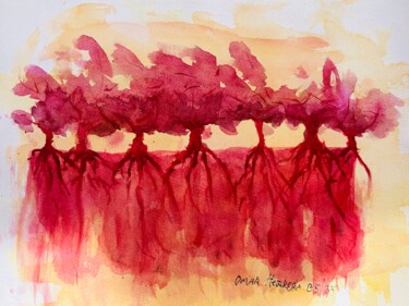 绘画 标题为“Árboles entrelazados” 由Jose Omar Herrera, 原创艺术品, 水彩