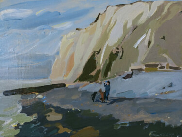Pintura titulada "Falaises de craie d…" por Orest Hrytsak, Obra de arte original, Acrílico Montado en Bastidor de camilla de…