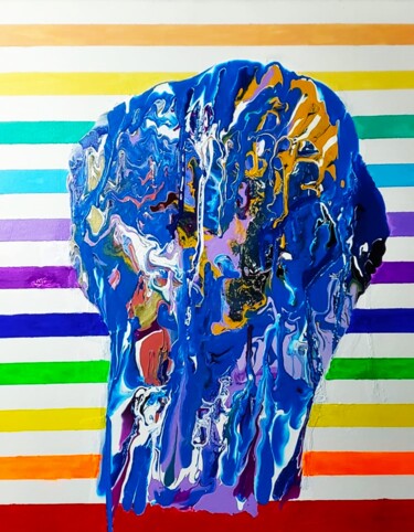 Painting titled "Finding Power in Co…" by Troy Wilson-Ripsom, Original Artwork, Acrylic Mounted on Wood Stretcher frame
